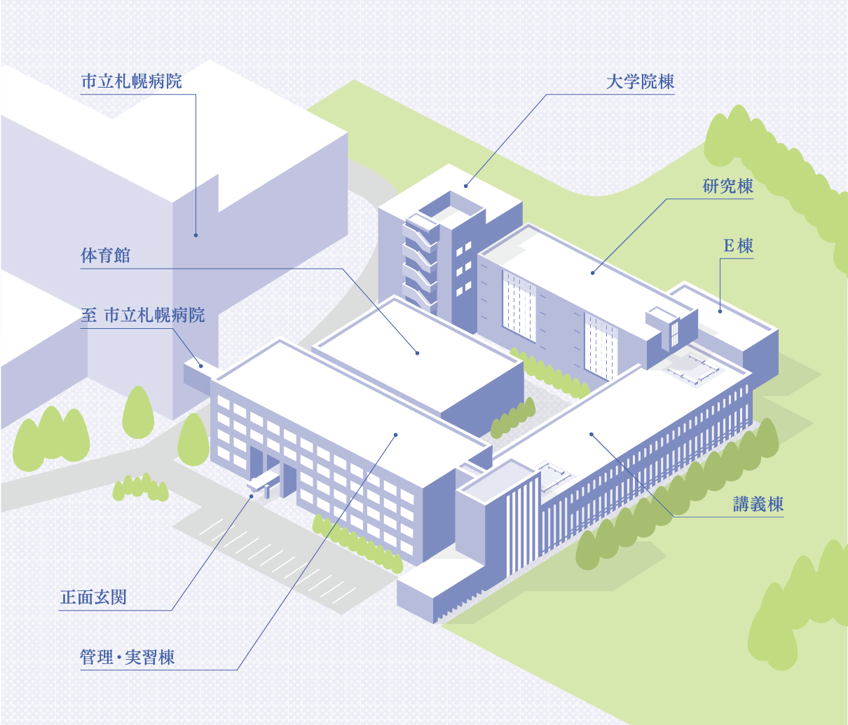 札幌市立大学 桑園キャンパス 構内図